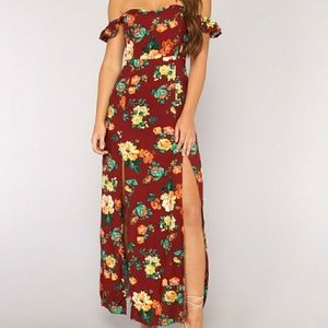 Gorgeous Fashion Nova Maxi Beach High Split Dress
